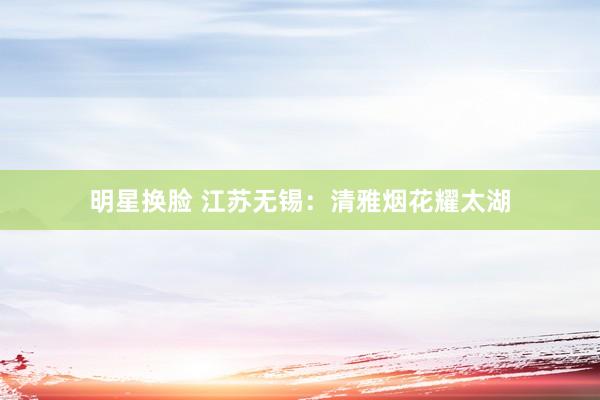 明星换脸 江苏无锡：清雅烟花耀太湖