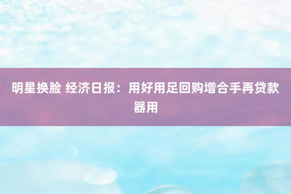 明星换脸 经济日报：用好用足回购增合手再贷款器用